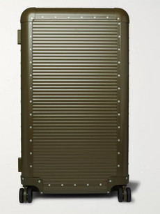 Fabbrica Pelletterie Milano + Nick Wooster Bank Trunk On Wheels Aluminium Suitcase In Green