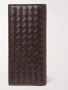 Bottega Veneta Intrecciato Leather Chest Pocket Wallet In Brown