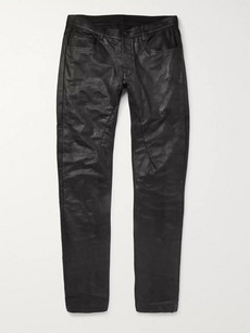 Rick Owens Detroit Slim-fit Leather Trousers | ModeSens