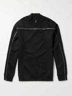 McQ Alexander McQueen Zipper-Trimmed Loopback Cotton-Blend Sweatshirt