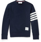Thom Browne Striped Loopback Cotton-Jersey Sweatshirt  