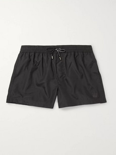 Dolce & Gabbana Embroidered Short-length Swim Shorts In Black