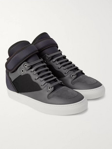 Balenciaga Leather, Suede, Neoprene And Mesh Sneakers In Gray