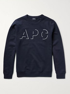 A.P.C. Embroidered Loopback Cotton-Jersey Sweatshirt