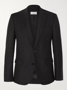 Maison Margiela Black Slim-fit Wool-flannel Blazer | ModeSens