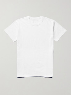 Visvim Velvet-panelled Cotton-jersey T-shirt In White