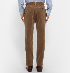Kingsman Tan Slim-fit Cotton-corduroy Trousers In Brown