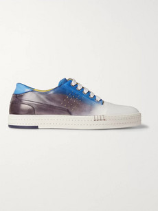 Berluti Playtime Dégradé Polished-leather Sneakers In Blue