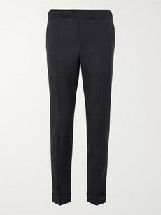 VALENTINO SLIM-FIT WOOL AND MOHAIR-BLEND TROUSERS