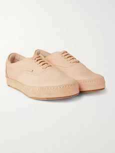 HENDER SCHEME MIP-04 LEATHER AND DISTRESSED SUEDE SNEAKERS