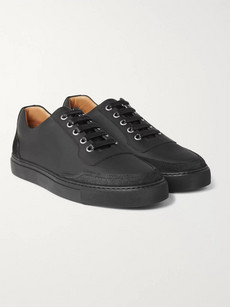 Harrys Of London Mr. Jones 2 Suede-panelled Matte-leather Sneakers In Black