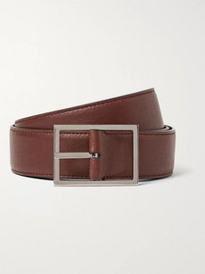 Loro Piana 4cm Brown Twice Reversible Leather Belt In Chocolate