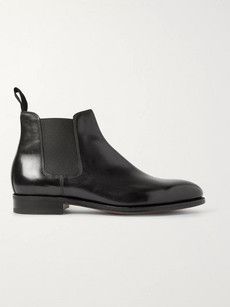 John Lobb Lawry Polished-leather Chelsea Boots In Black