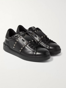 VALENTINO Rockstud Untitled Men'S Leather Low-Top Sneaker, Black