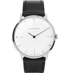 Sekford Type 1a Stainless Steel And Leather Watch In White