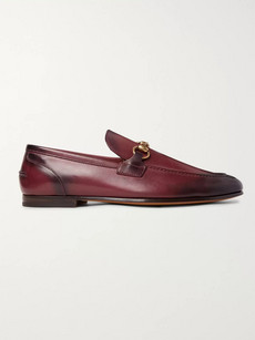 GUCCI HORSEBIT BURNISHED-LEATHER LOAFERS