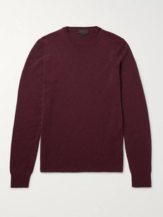 Prada Crew-neck Cashmere Sweater In Burgundy