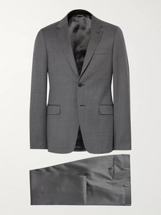 PRADA Grey Slim-Fit Checked Virgin Wool Suit