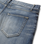 Saint Laurent Skinny-Fit 15cm Hem Washed Stretch-Denim Jeans