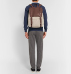 Brunello Cucinelli Canvas and Grained-Leather Backpack