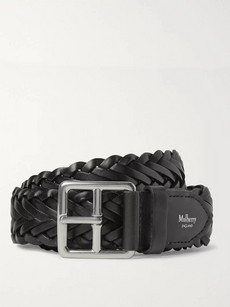 MULBERRY 4CM BLACK WOVEN LEATHER BELT