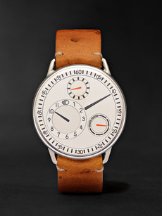 Ressence Type 1.3 S W Mechanical 42mm Titanium And Ostrich Watch In White