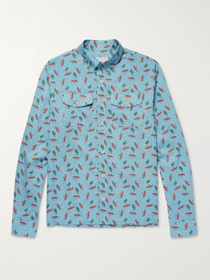 PRADA Slim-Fit Button-Down Collar Printed Cotton-Poplin Shirt