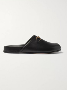 GUCCI HORSEBIT LEATHER BACKLESS LOAFERS