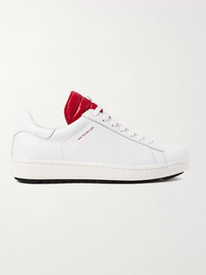 MONCLER JOACHIM QUILTED SHELL AND LEATHER SNEAKERS - WHITE