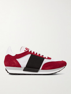 MONCLER HORACE SUEDE AND MESH SNEAKERS