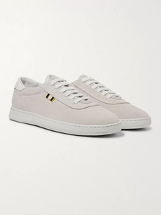 Aprix Leather-trimmed Suede Sneakers In White