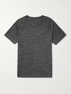 Theory Dustyn Linen T-shirt In Charcoal