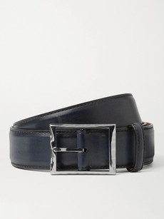 Berluti 3.5cm Blue Leather Belt