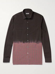 LANVIN DIP-DYED CHECKED COTTON SHIRT