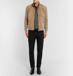 TOM FORD Suede-Panelled Cashmere and Linen-Blend Jacket