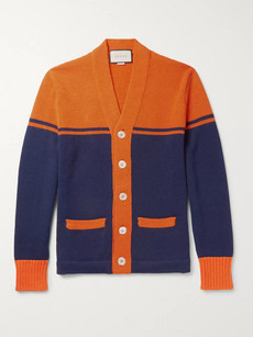 GUCCI EMBROIDERED AND APPLIQUÉD WOOL CARDIGAN