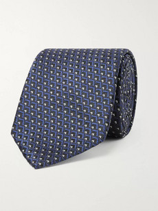 Ermenegildo Zegna 7cm Silk-jacquard Tie In Midnight Blue