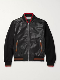MCQ BY ALEXANDER MCQUEEN PANELLED LEATHER BOMBER JACKET