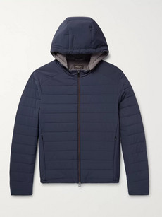 LORO PIANA QUILTED RAIN SYSTEM SHELL HOODED JACKET