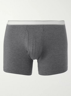 Derek Rose Ethan Mélange Stretch-micro Modal Boxer Briefs In Charcoal ...