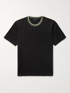 Prada Contrast-trimmed Stretch-cotton Jersey T-shirt