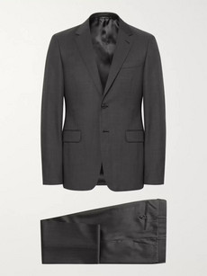 Prada Charcoal Slim-fit Pin-dot Virgin Wool Suit
