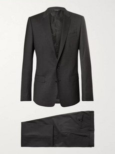 Dolce & Gabbana Grey Martini Slim-fit Virgin Wool-blend Suit In Gray