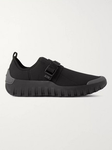 Prada Rubber-trimmed Neoprene Sneakers - Black