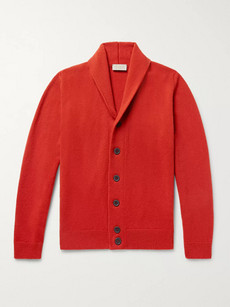 John Smedley Shawl-collar Wool And Cashmere-blend Cardigan In Bright ...