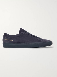 COMMON PROJECTS ORIGINAL ACHILLES SUEDE SNEAKERS - NAVY