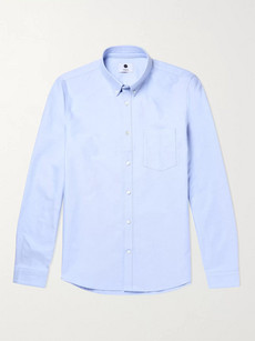 Nn07 Sixten Slim-fit Button-down Collar Cotton Oxford Shirt In Blue
