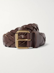 Jcrew 3cm Brown Woven Leather Belt - Brown