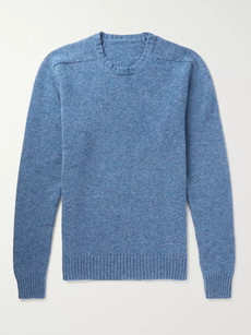 Anderson & Sheppard Mélange Wool Sweater In Blue