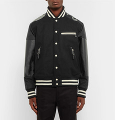 JUNYA WATANABE + The North Face Leather-Trimmed Nylon And Melton Wool ...